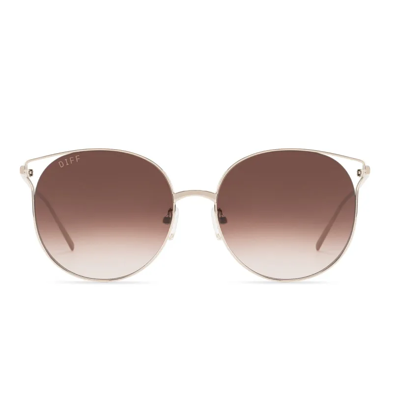 RORY - GOLD + BROWN GRADIENT SUNGLASSES sold by Diff Eyewear
