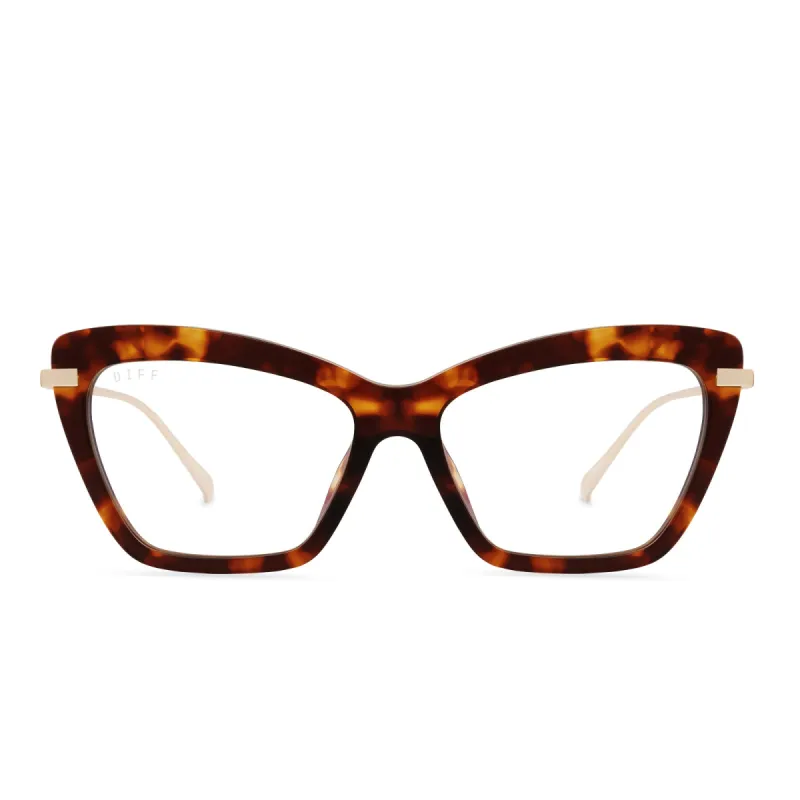 MILA - AMBER TORTOISE + PRESCRIPTION GLASSES sold by Diff Eyewear