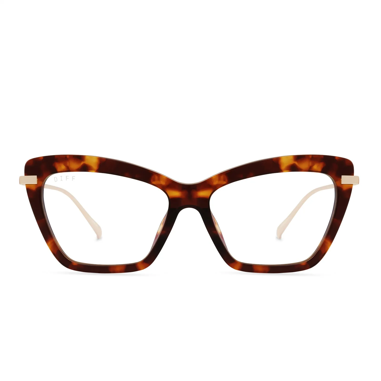 MILA - AMBER TORTOISE + GLASSES sold by Diff Eyewear