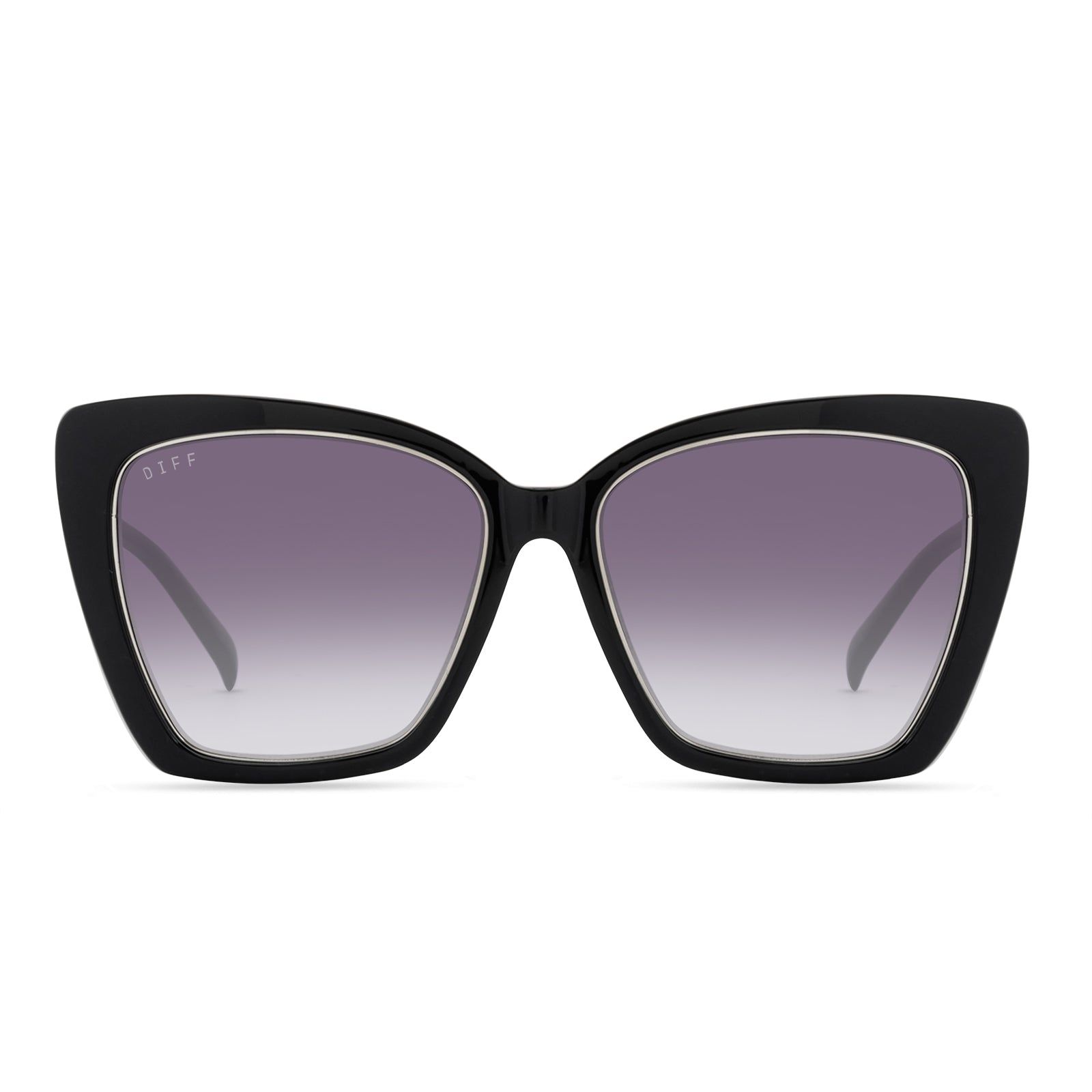 BECKY IV - BLACK + GREY GRADIENT SHARP SUNGLASSES sold by Diff Eyewear