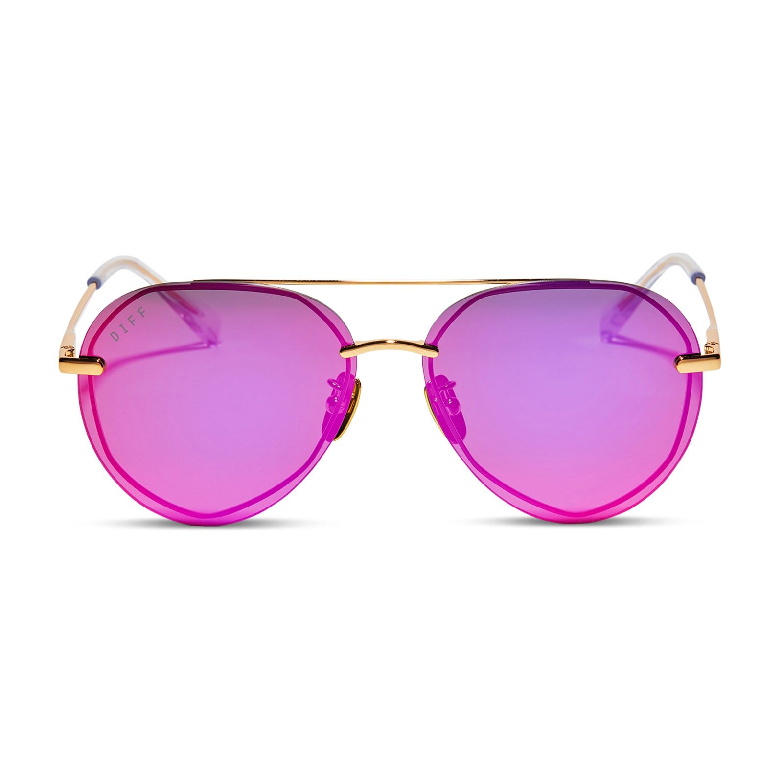 LENOX XS - GOLD + SUNSET MIRROR + POLARIZED SUNGLASSES sold by Diff Eyewear