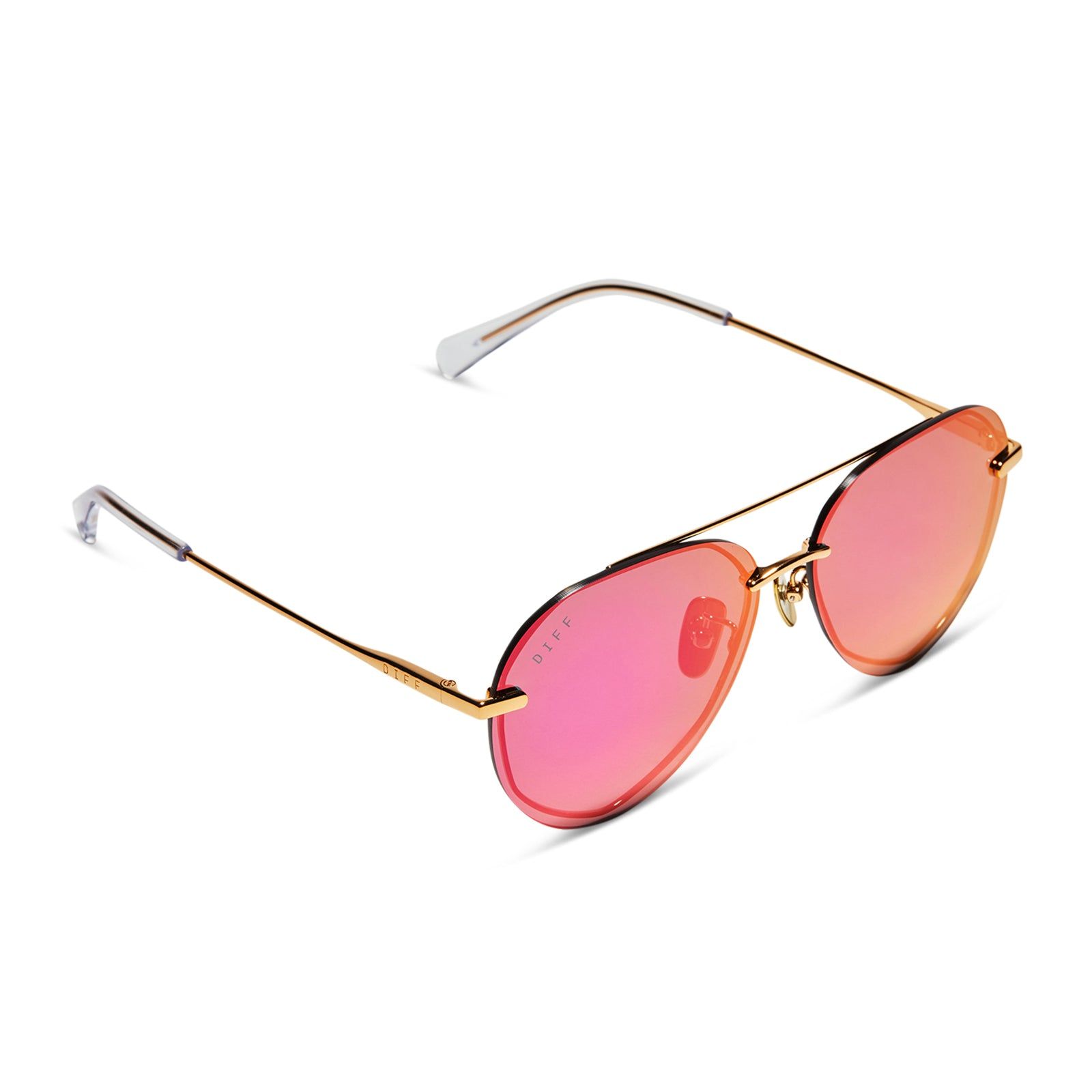 LENOX XS - GOLD + SUNSET MIRROR + POLARIZED SUNGLASSES sold by Diff Eyewear product image thumbnail 4