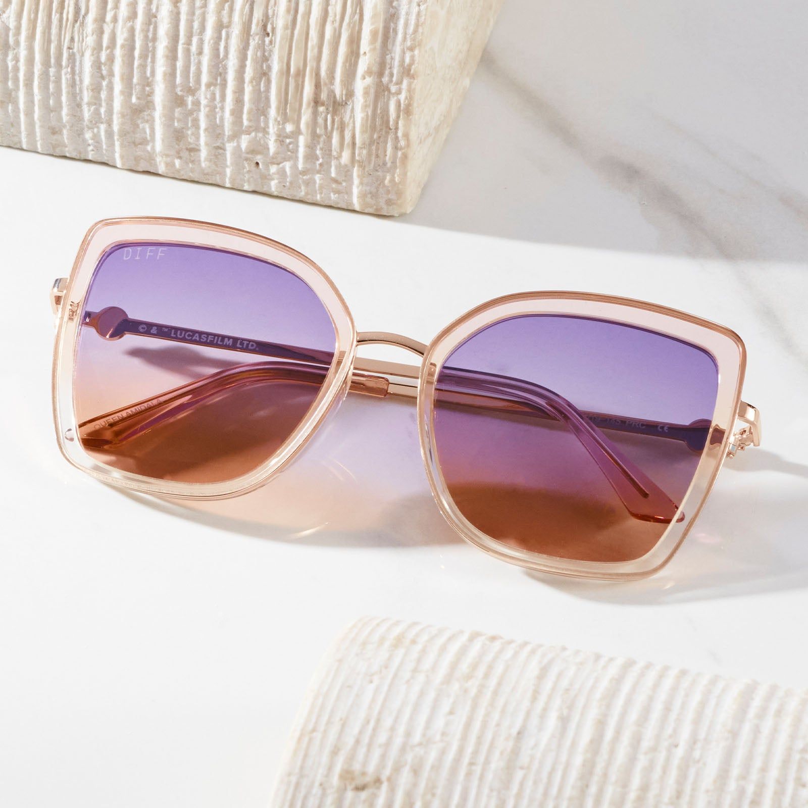 QUEEN AMIDALA™ - NABOO™ GRADIENT + PURPLE PEACH GRADIENT POLARIZED SUNGLASSES sold by Diff Eyewear product image thumbnail 7