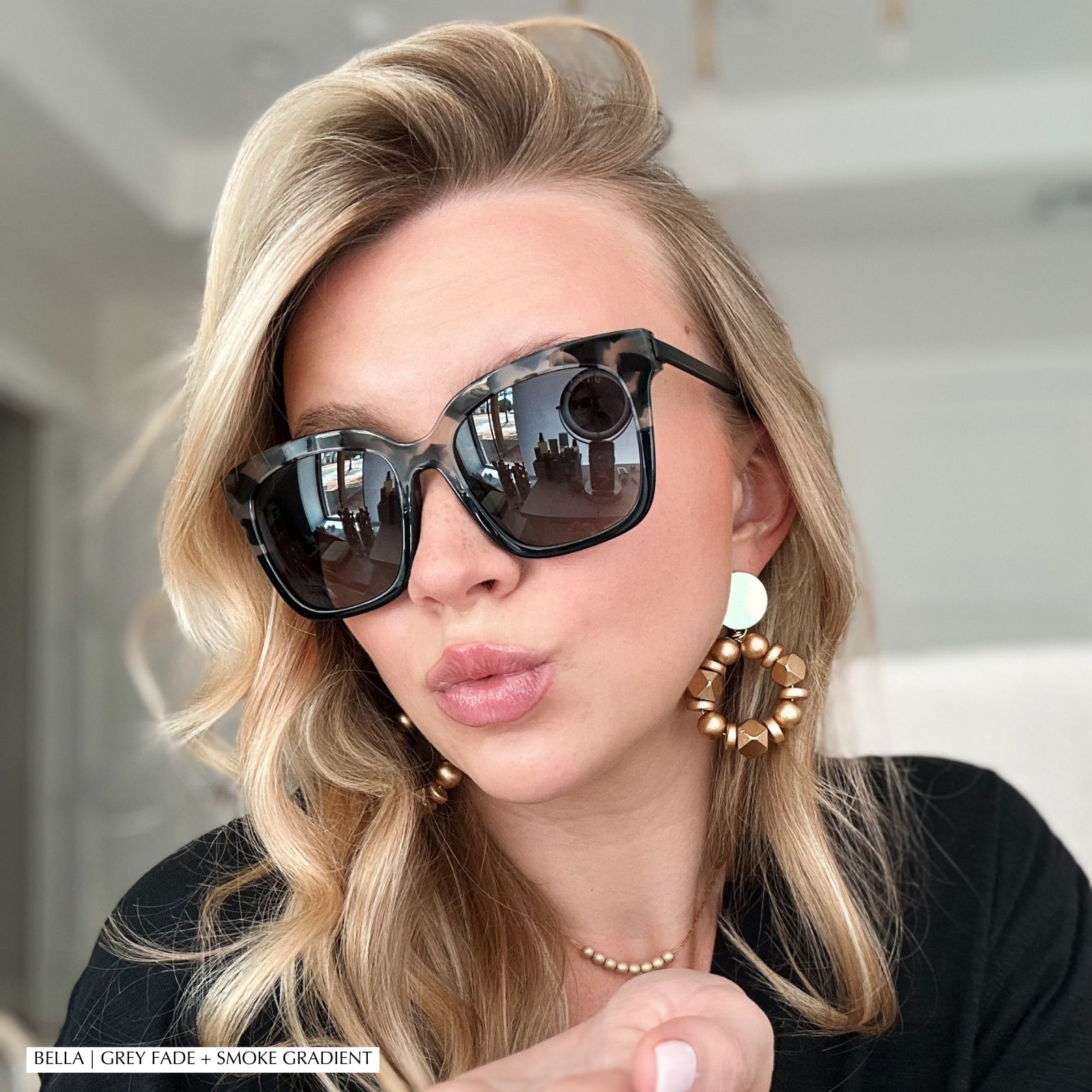 BELLA - AGATE + CHERRY BLOSSOM MIRROR SUNGLASSES sold by Diff Eyewear product image thumbnail 5