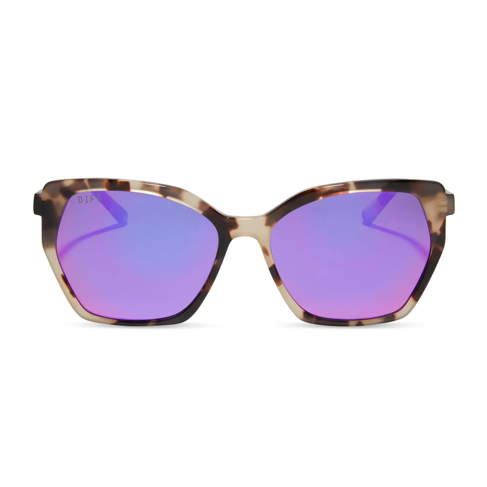 VERA - CREAM TORTOISE + PINK RUSH MIRROR SUNGLASSES sold by Diff Eyewear