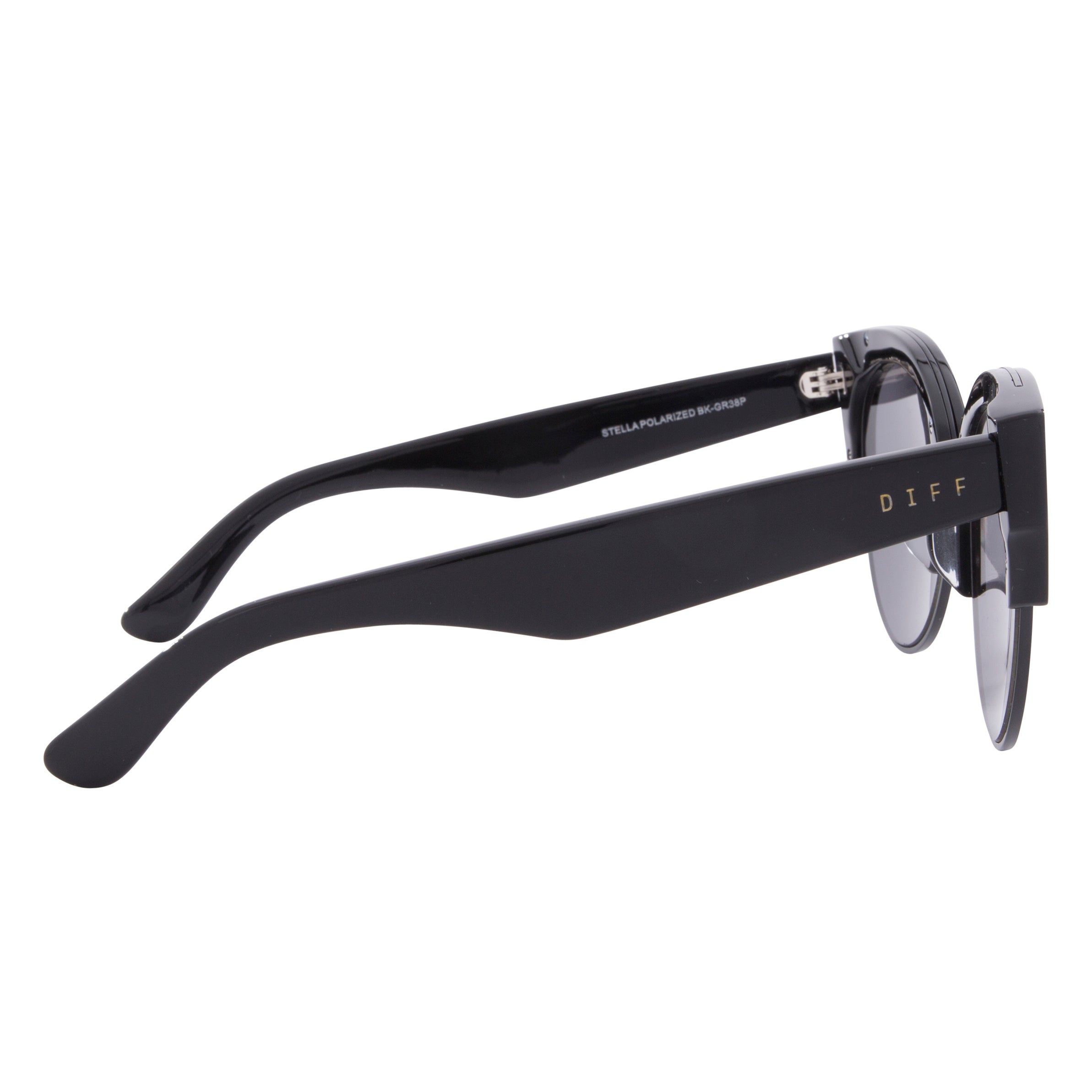 STELLA - BLACK + DARK SMOKE + POLARIZED SUNGLASSES sold by Diff Eyewear product image thumbnail 3