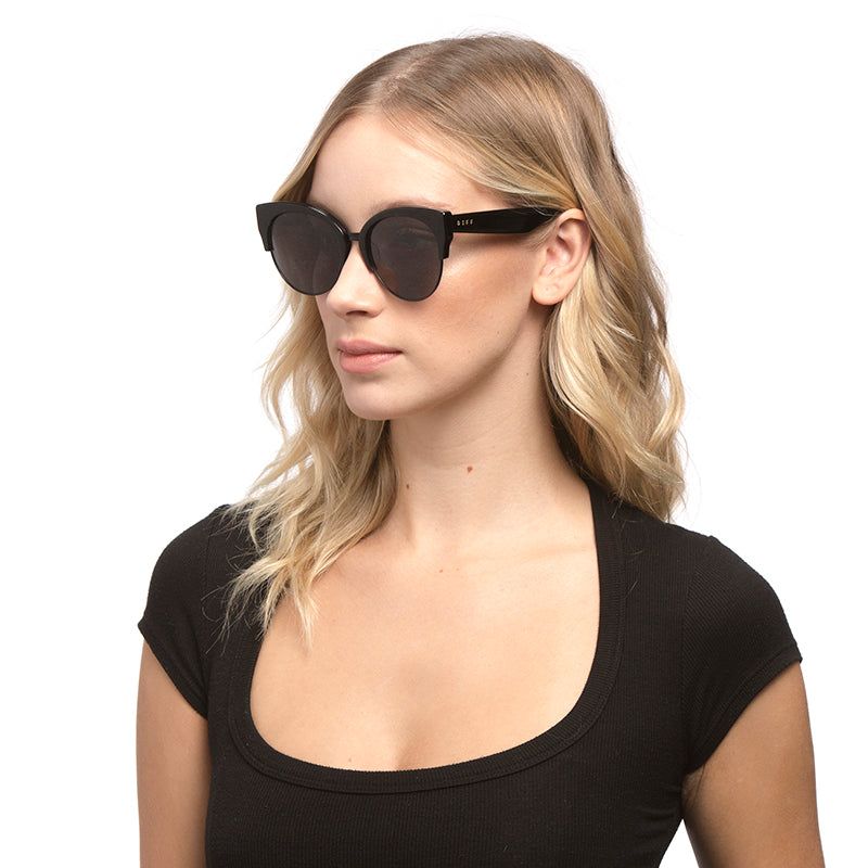 STELLA - BLACK + DARK SMOKE + POLARIZED SUNGLASSES sold by Diff Eyewear product image thumbnail 6