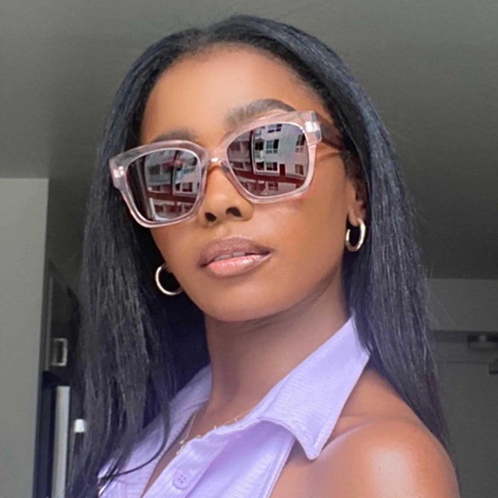 BELLA II - LIGHT PINK CRYSTAL + BROWN GRADIENT SUNGLASSES sold by Diff Eyewear product image thumbnail 5