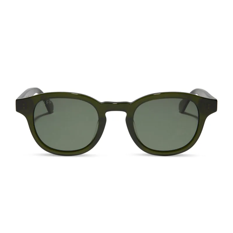 ARLO XL - DARK OLIVE CRYSTAL + G15 + POLARIZED SUNGLASSES sold by Diff Eyewear