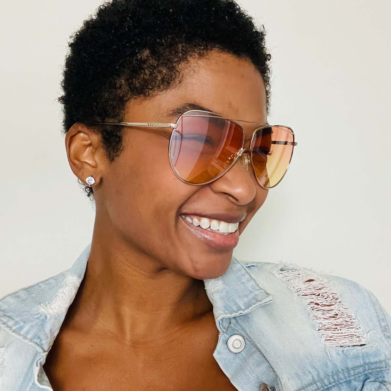 MAEVE - ROSE GOLD + SUNSET GRADIENT FLASH SUNGLASSES sold by Diff Eyewear product image thumbnail 5