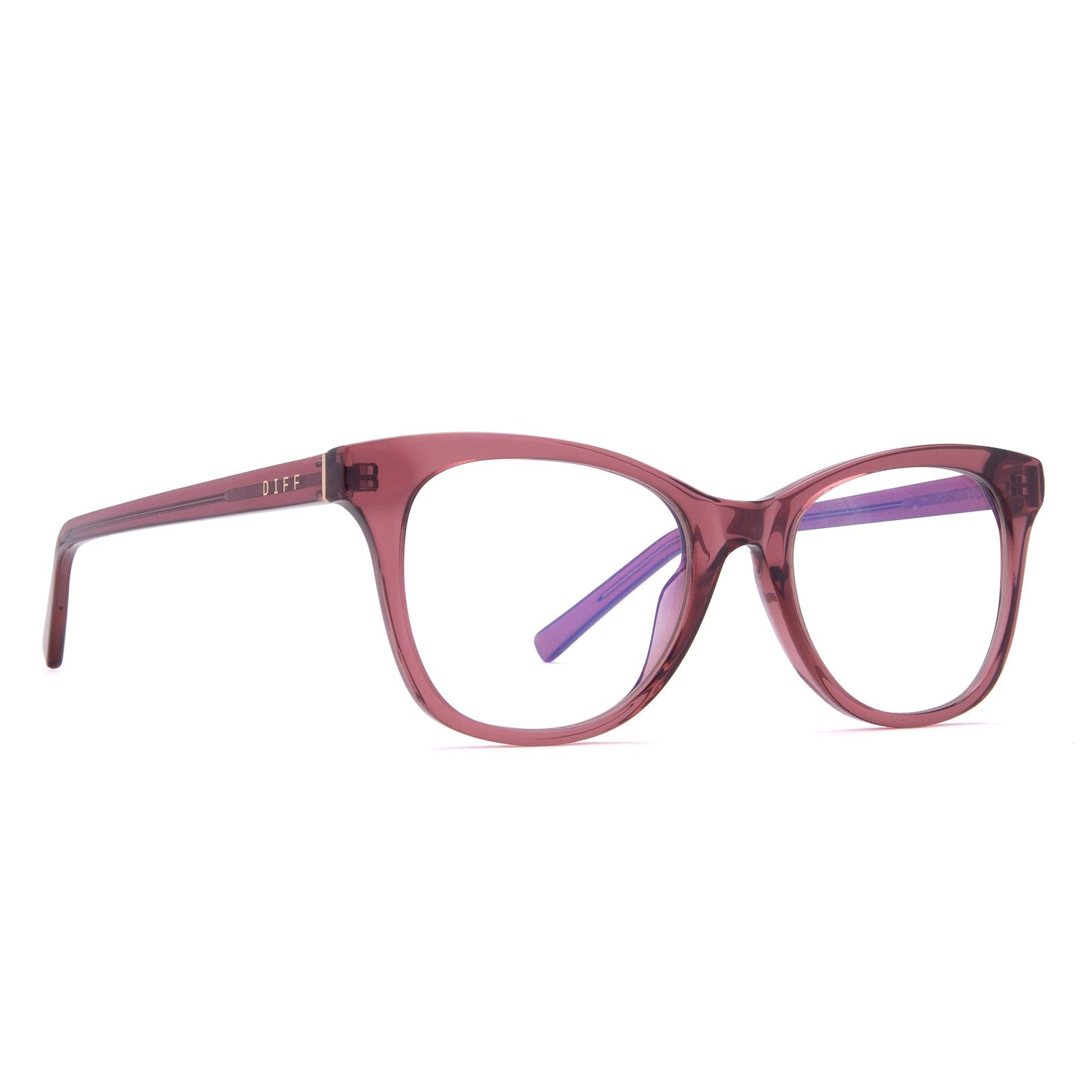 CARINA - MULBERRY + CLEAR GLASSES sold by Diff Eyewear product image thumbnail 3