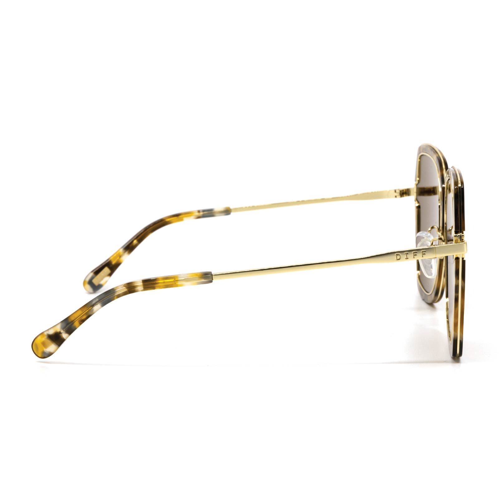 DAKOTA - GOLD WITH SEA TORTOISE + BROWN SUNGLASSES sold by Diff Eyewear product image thumbnail 3
