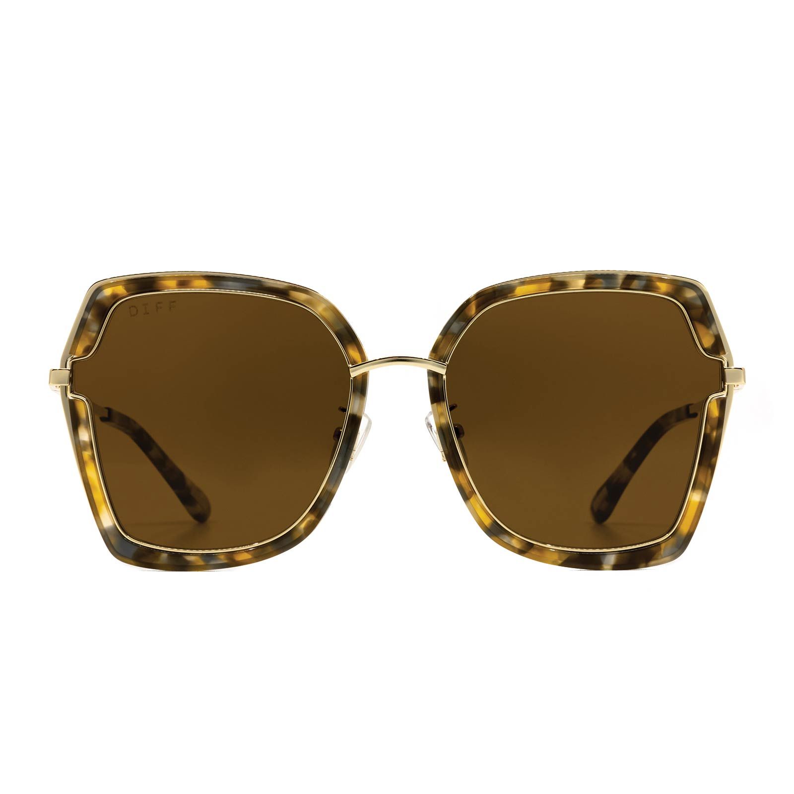 DAKOTA - GOLD WITH SEA TORTOISE + BROWN SUNGLASSES sold by Diff Eyewear