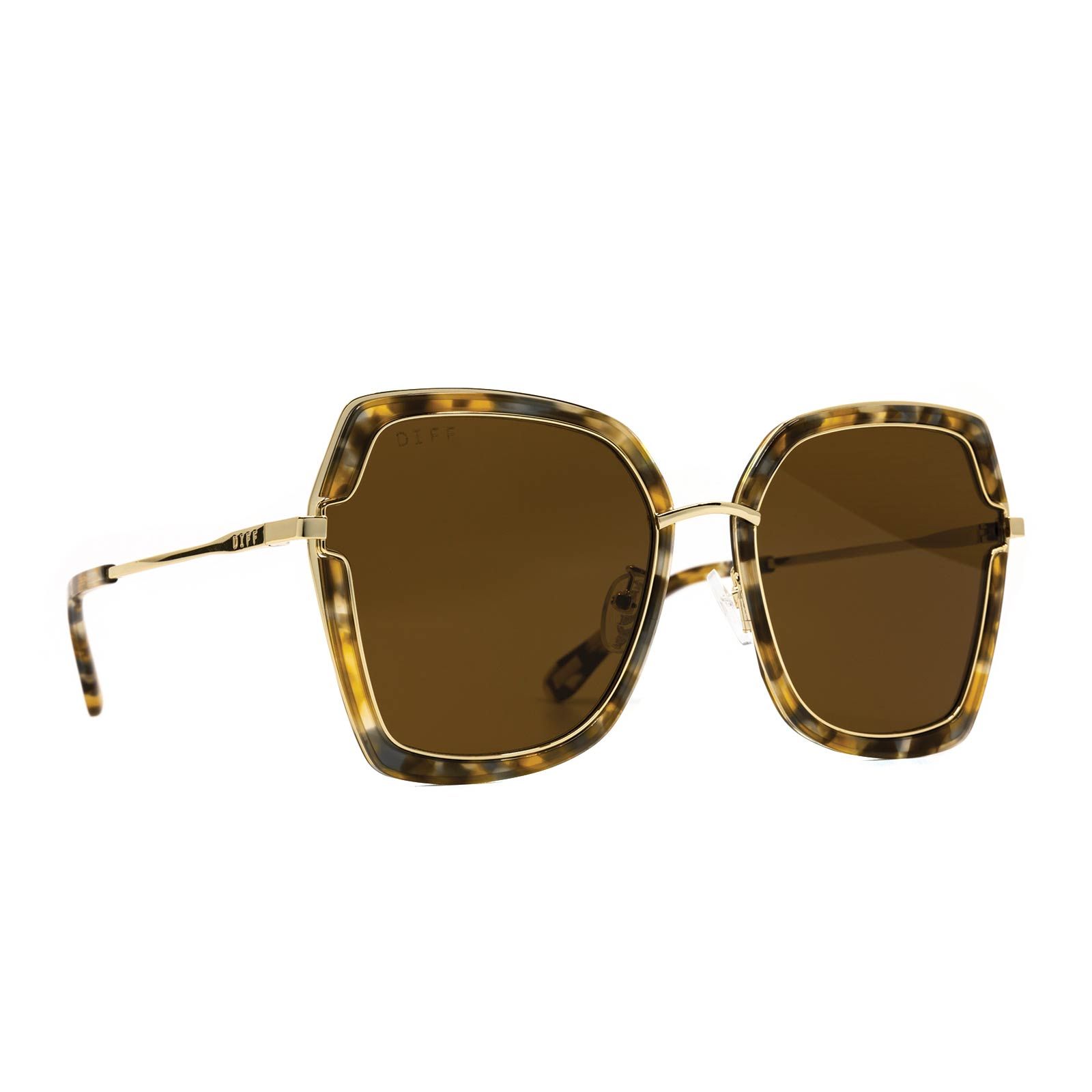 DAKOTA - GOLD WITH SEA TORTOISE + BROWN SUNGLASSES sold by Diff Eyewear product image thumbnail 2