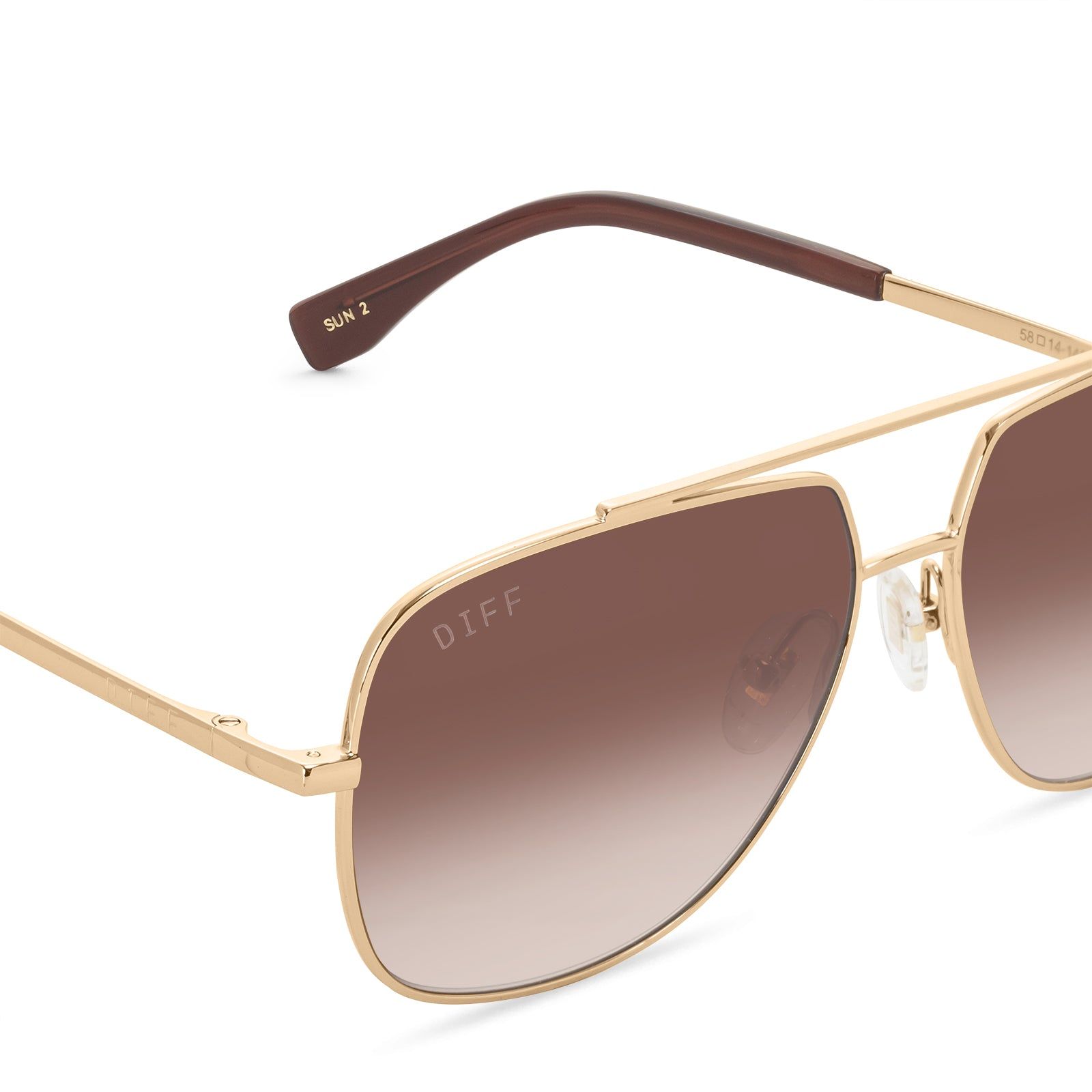 JORDYN - GOLD + BROWN GRADIENT SUNGLASSES sold by Diff Eyewear product image thumbnail 3