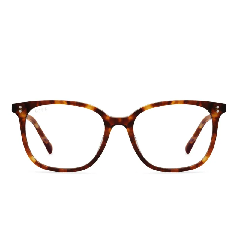 CLARKE - AMBER TORTOISE + CLEAR GLASSES sold by Diff Eyewear