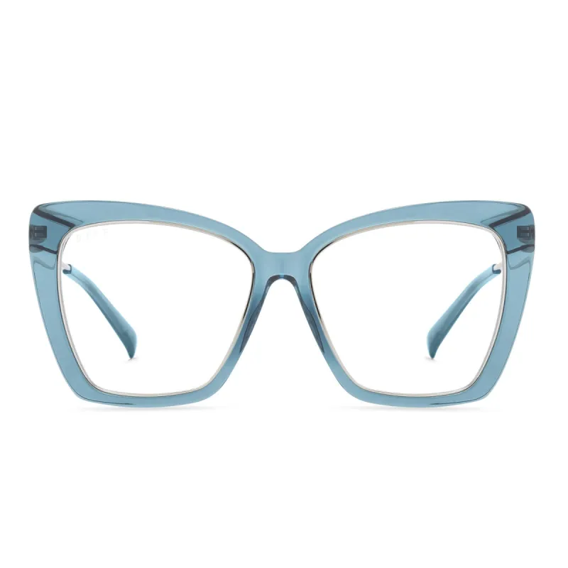 BECKY IV - TEAL HAZE + CLEAR GLASSES sold by Diff Eyewear