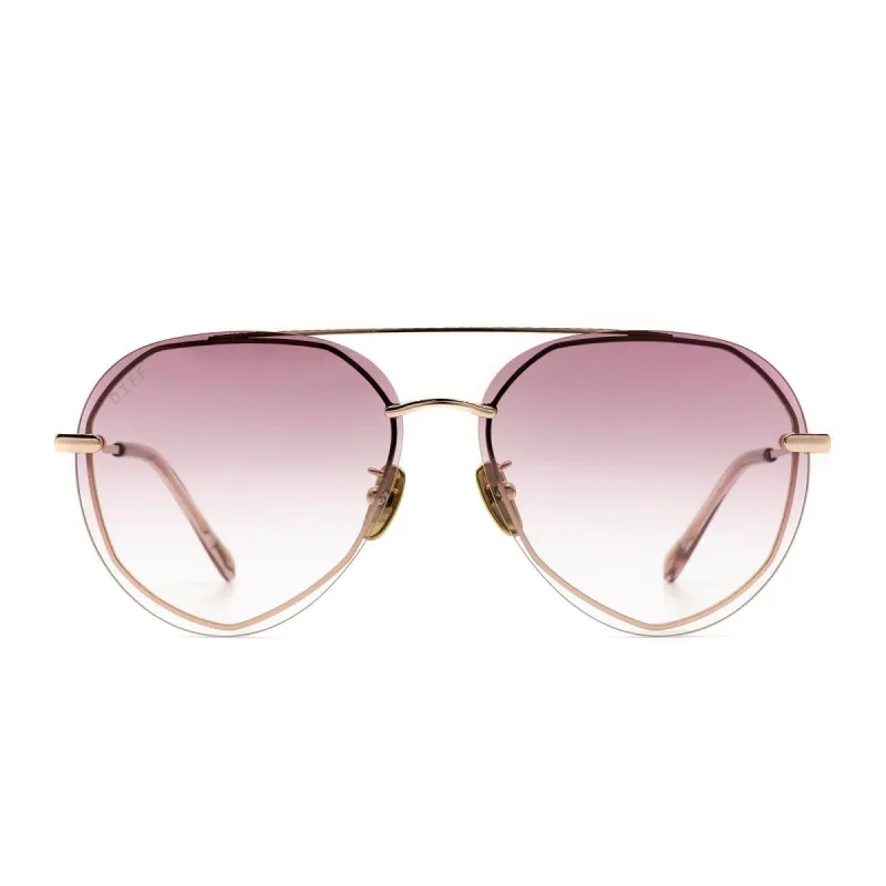 LENOX - ROSE GOLD + ROSE POLARIZED SUNGLASSES sold by Diff Eyewear
