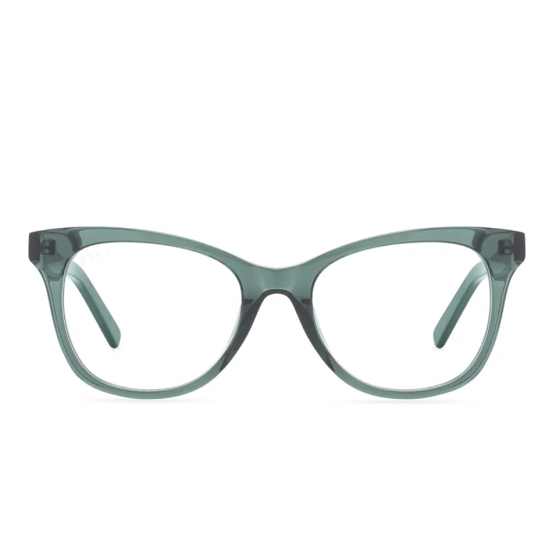 CARINA - EVERGREEN + CLEAR GLASSES sold by Diff Eyewear