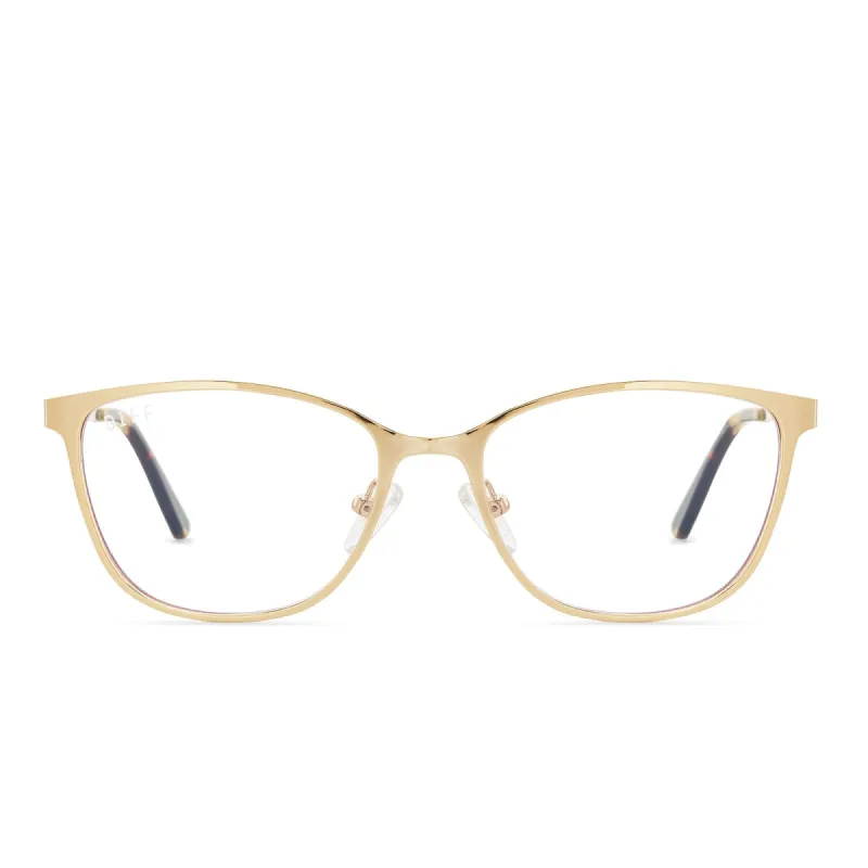 CARMEN - GOLD + CLEAR GLASSES sold by Diff Eyewear