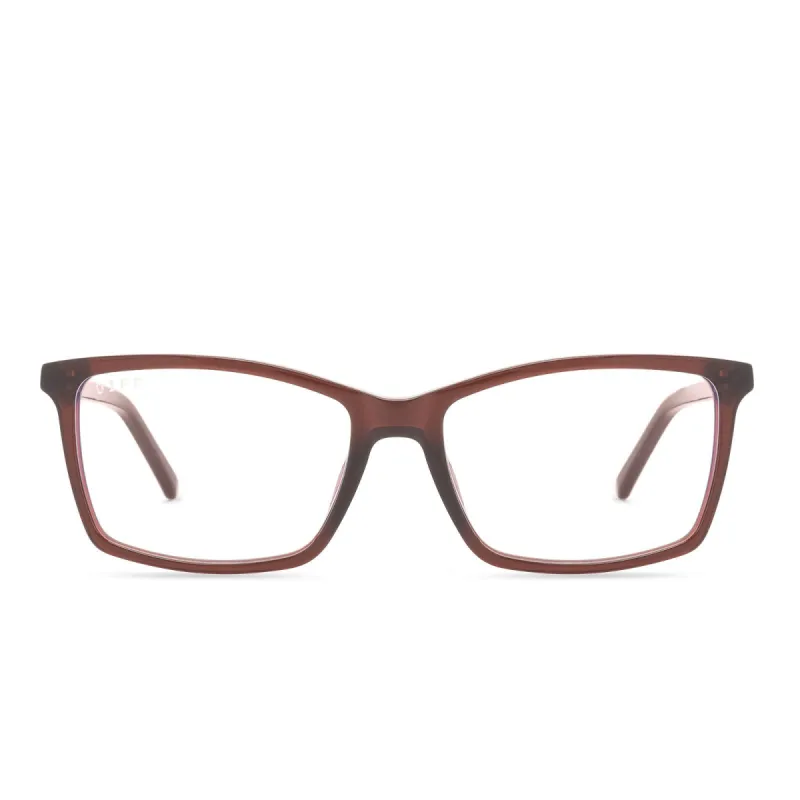 CONNOR - CHESTNUT CRYSTAL + CLEAR GLASSES sold by Diff Eyewear