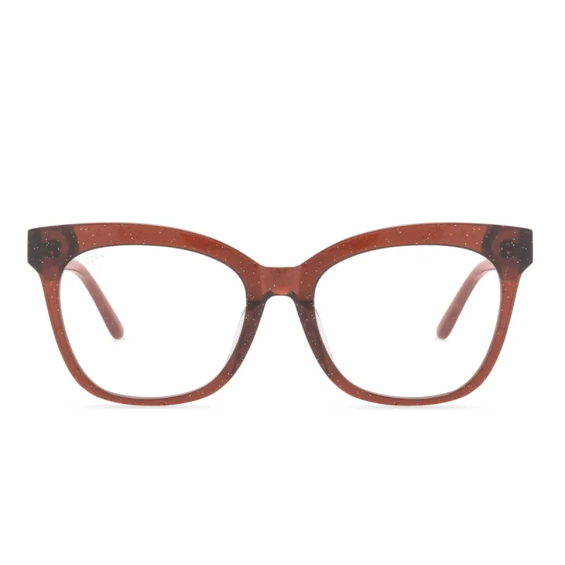 WINSTON - FESTIVE CHESTNUT + CLEAR GLASSES sold by Diff Eyewear