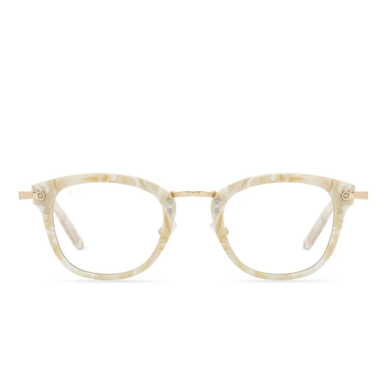 RUE - CASHMERE + CLEAR GLASSES sold by Diff Eyewear