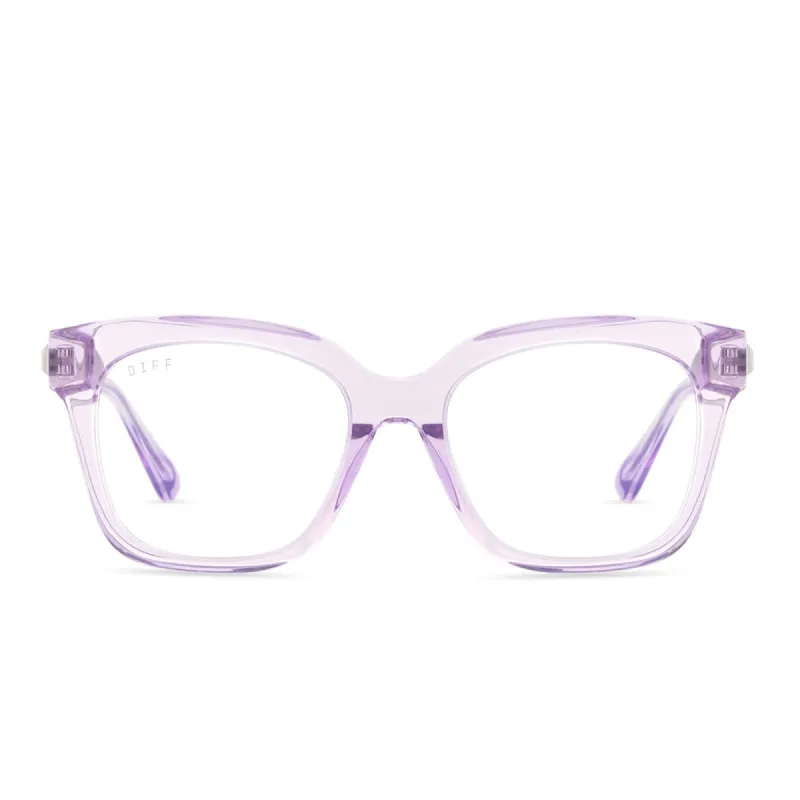 BELLA XS - LAVENDER FOG CRYSTAL + CLEAR GLASSES sold by Diff Eyewear