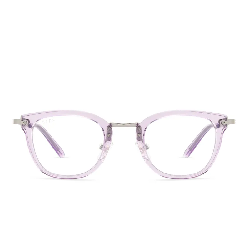 RUE - LAVENDER FOG CRYSTAL + CLEAR GLASSES sold by Diff Eyewear
