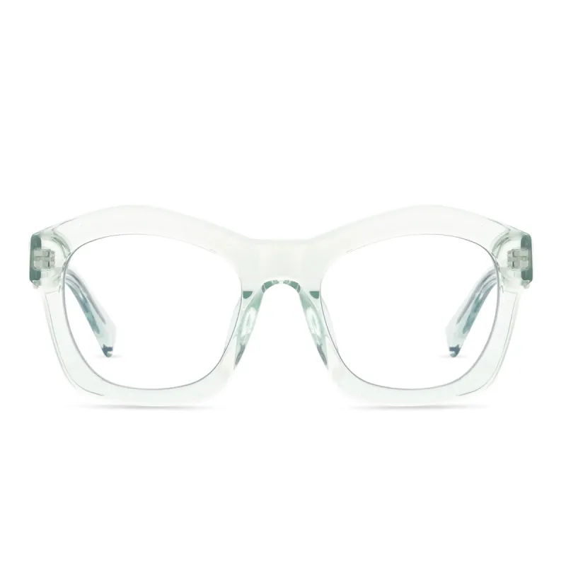 HAYDEN - SOFT LAGOON CRYSTAL + CLEAR GLASSES sold by Diff Eyewear