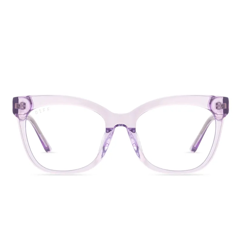 WINSTON - LAVENDER FOG CRYSTAL + CLEAR GLASSES sold by Diff Eyewear