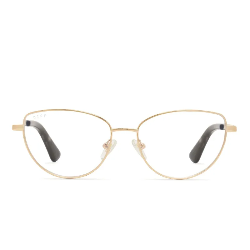 KERI - GOLD/TORTOISE + CLEAR GLASSES sold by Diff Eyewear