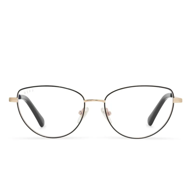 KERI - BLACK/GOLD + PRESCRIPTION GLASSES sold by Diff Eyewear