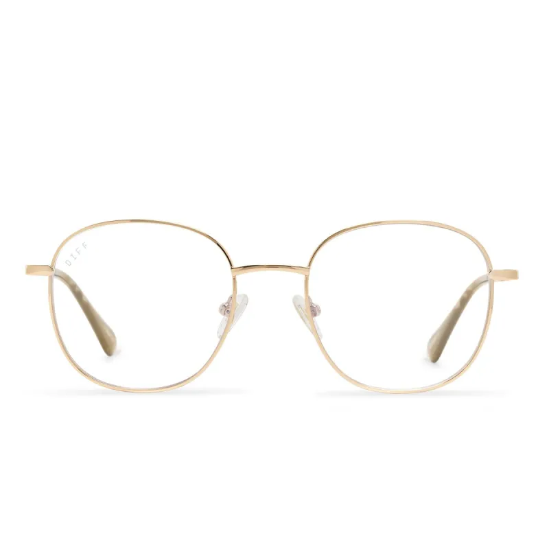 ROMAN - GOLD/TORTOISE + CLEAR GLASSES sold by Diff Eyewear