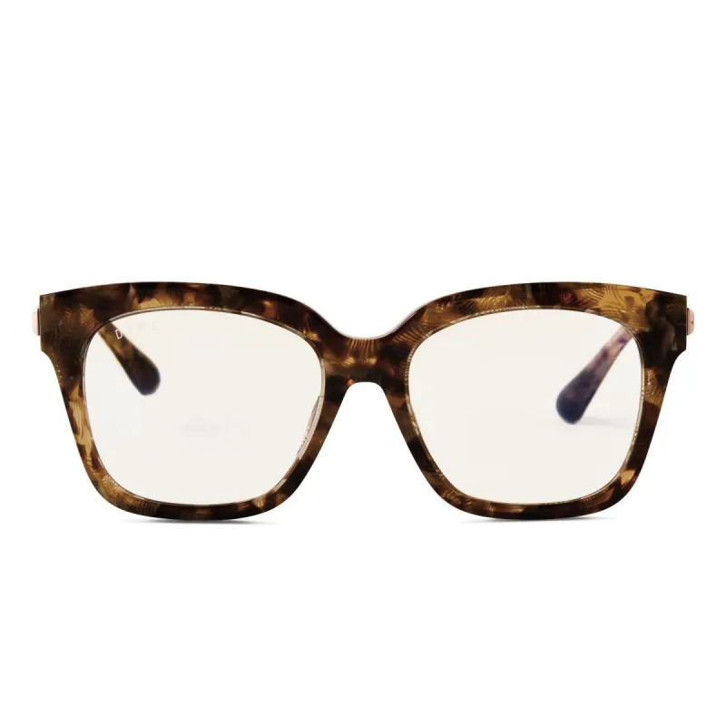 BELLA XS - TOASTED COCONUT + CLEAR GLASSES sold by Diff Eyewear