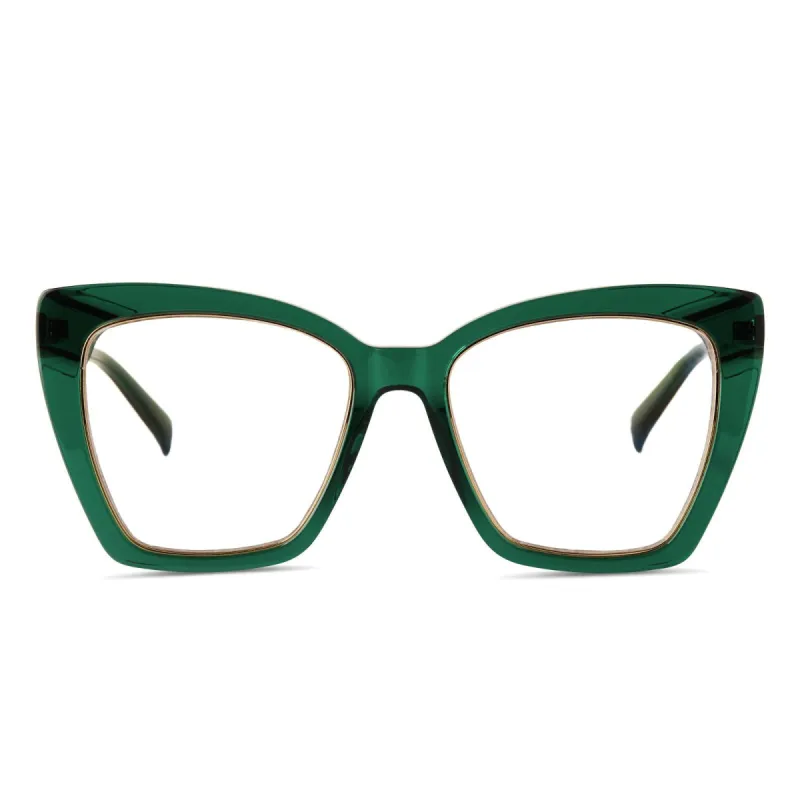 BECKY IV XS - DEEP IVY + CLEAR GLASSES sold by Diff Eyewear