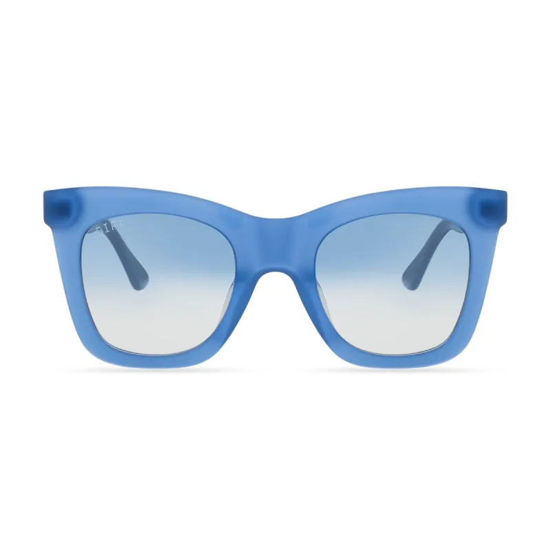 KAIA - AEGEAN BLUE + AEGEAN BLUE GRADIENT FLASH SUNGLASSES sold by Diff Eyewear