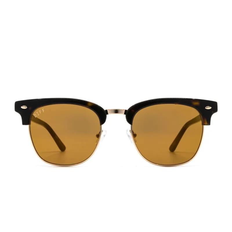 BLAIR - DARK TORTOISE + GOLD MIRROR SUNGLASSES sold by Diff Eyewear