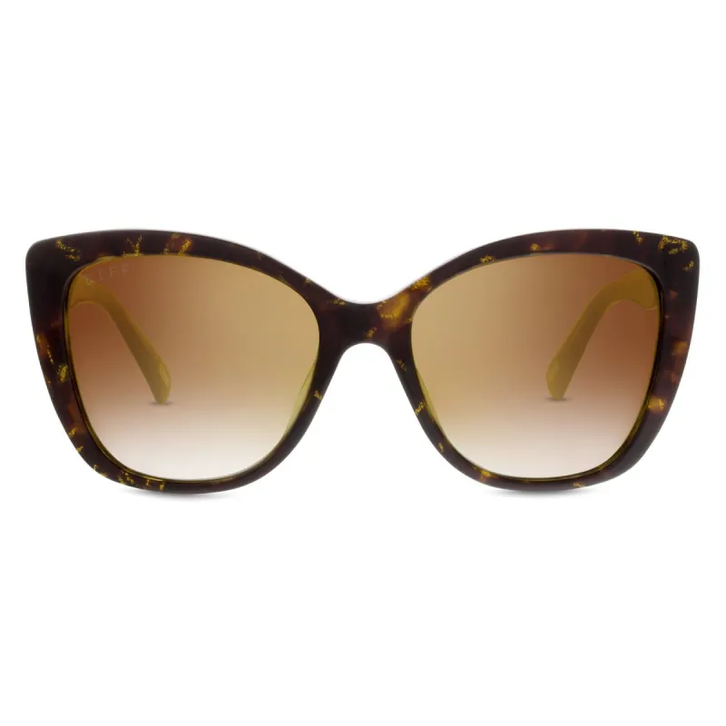 RUBY - GOLD TORTOISE + FLASH BROWN GRADIENT + POLARIZED SUNGLASSES sold by Diff Eyewear