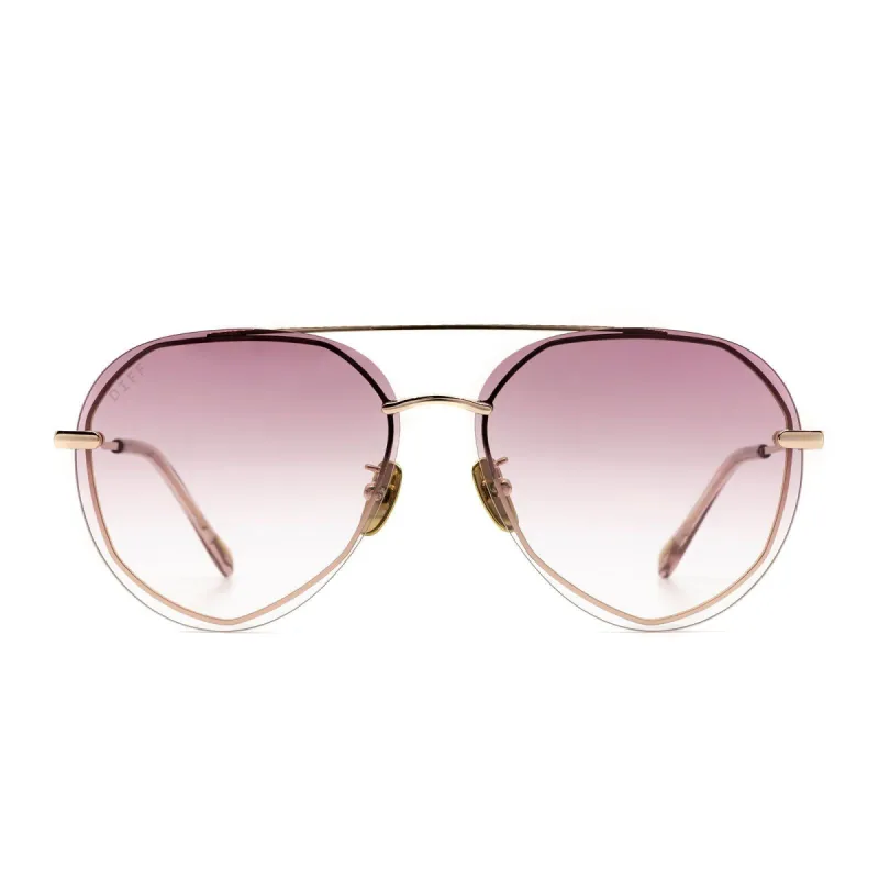 LENOX - ROSE GOLD + ROSE SUNGLASSES sold by Diff Eyewear