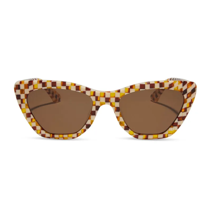 CAMILA - CHESTNUT WEAVE + BROWN SUNGLASSES sold by Diff Eyewear