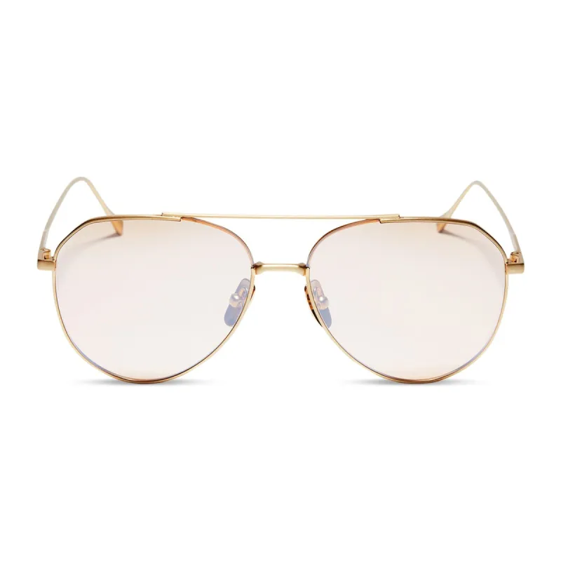 DASH XS - BRUSHED GOLD + BEIGE CORAL FLASH POLARIZED SUNGLASSES sold by Diff Eyewear