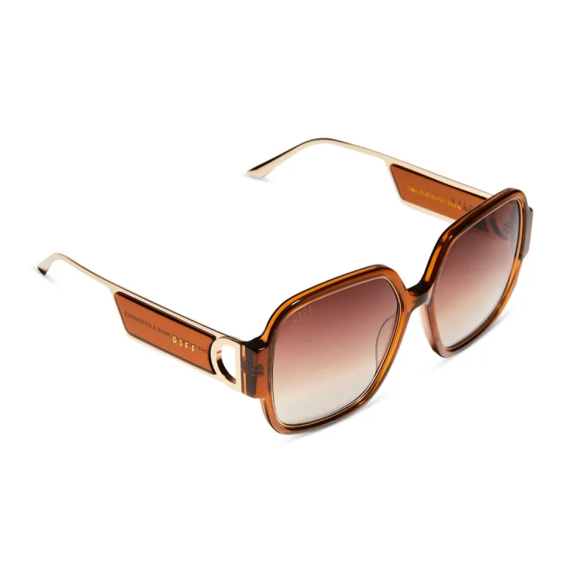 TINA - FESTIVE CLAYTON + BROWN GRADIENT SUNGLASSES sold by Diff Eyewear
