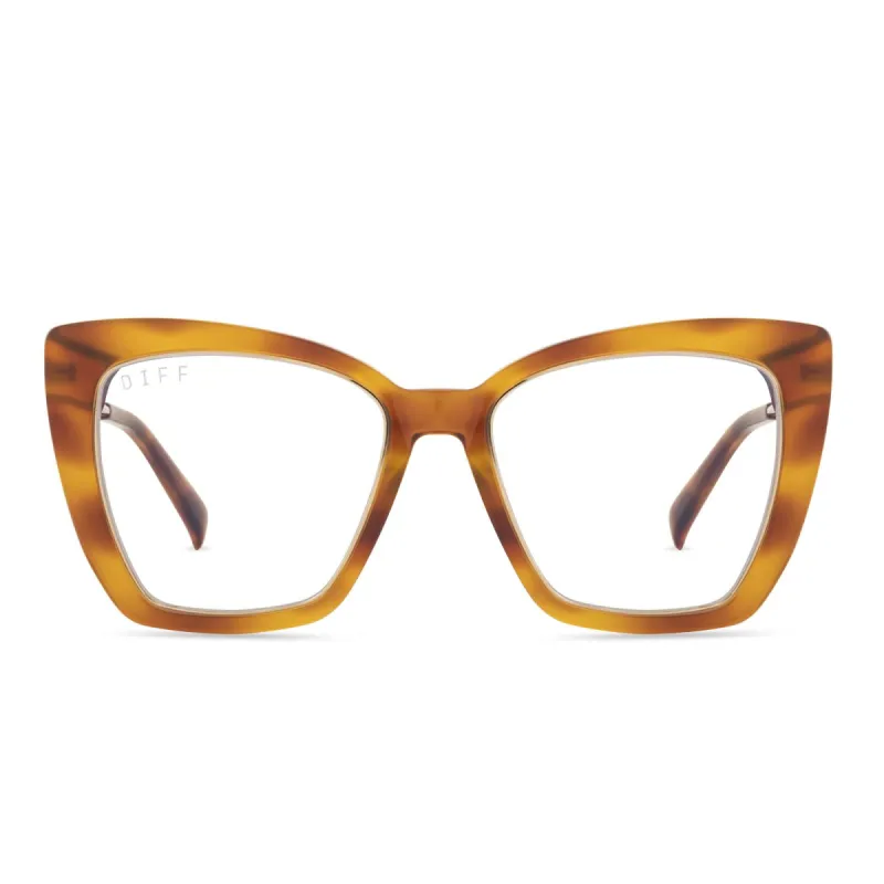 BECKY IV XS - ANDES TORTOISE + CLEAR GLASSES sold by Diff Eyewear