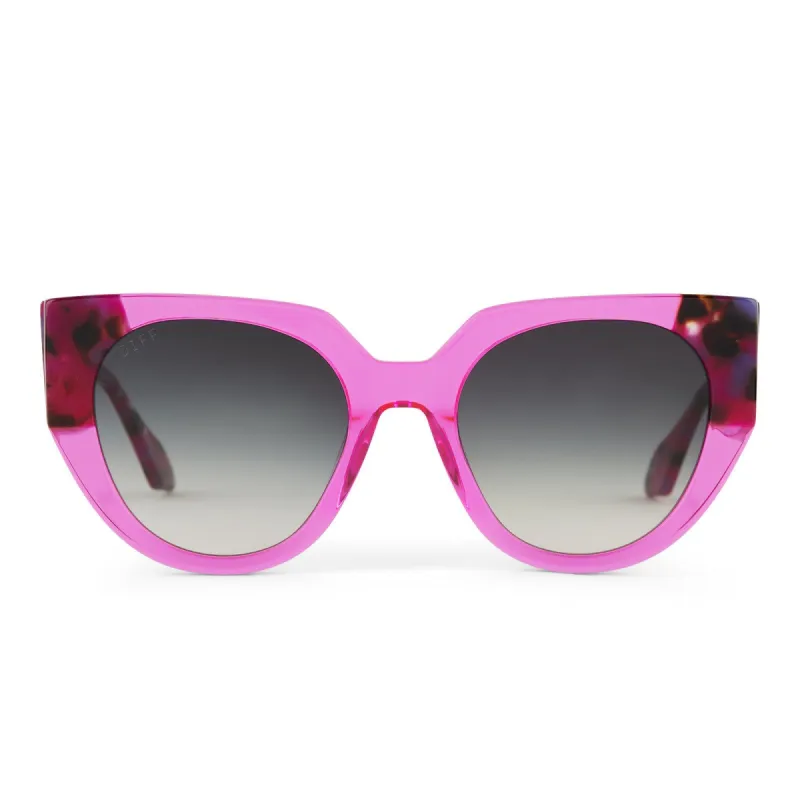 IVY - PINK RUSH CRYSTAL + GREY GRADIENT SUNGLASSES sold by Diff Eyewear
