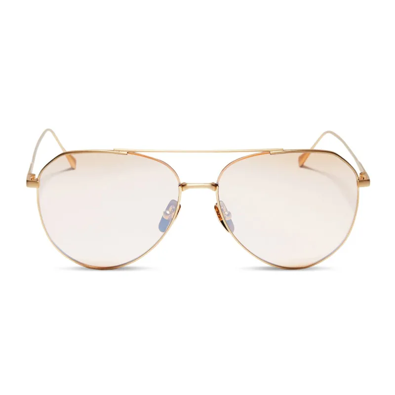 DASH - BRUSHED GOLD + BEIGE CORAL FLASH POLARIZED SUNGLASSES sold by Diff Eyewear