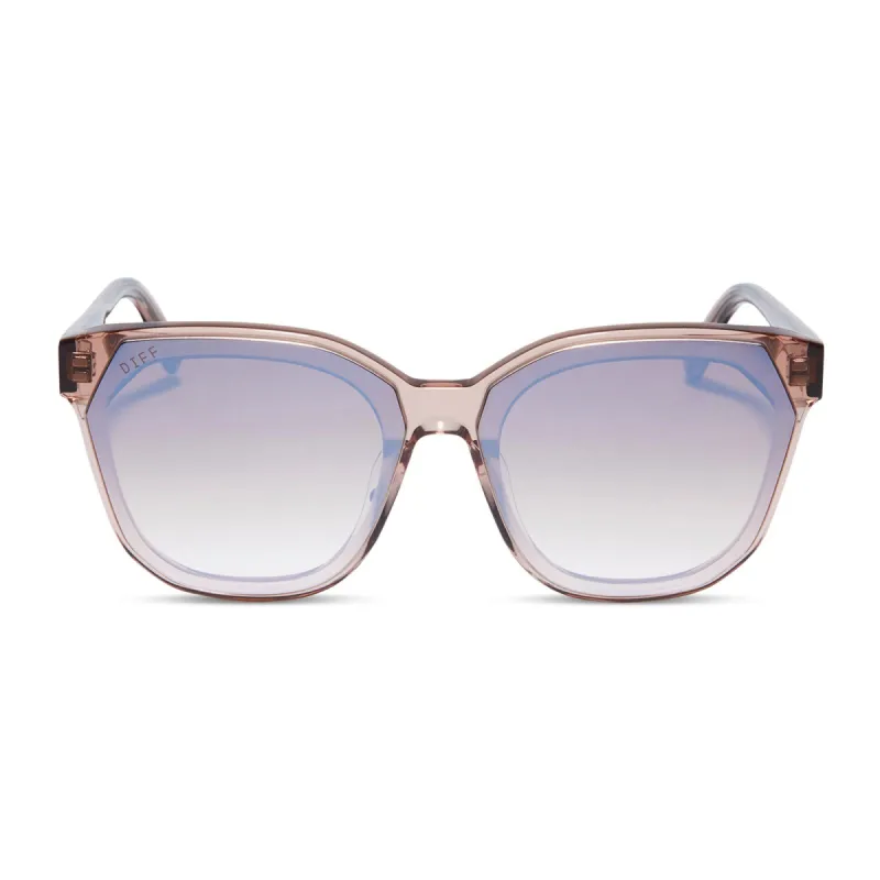 GIA - ROSE STONE + TAUPE ROSE GRADIENT FLASH SUNGLASSES sold by Diff Eyewear