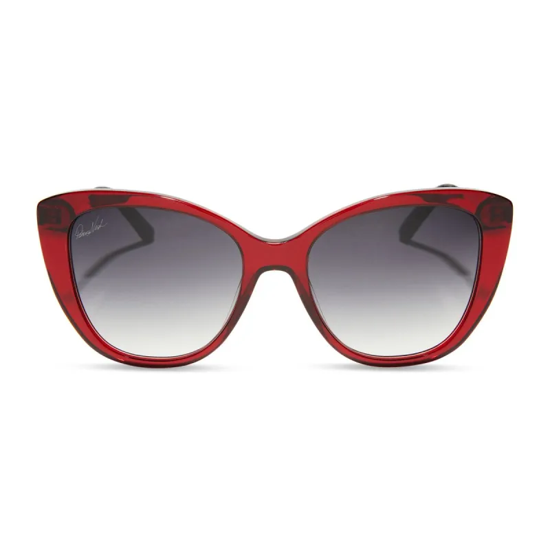 PATRICIA NASH - BRIGITTE + RUBY RED CRYSTAL + GREY GRADIENT SUNGLASSES sold by Diff Eyewear