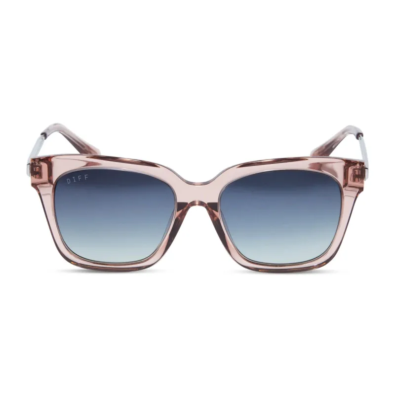 BELLA XS - ROSE STONE + GREY GRADIENT FLASH SUNGLASSES sold by Diff Eyewear