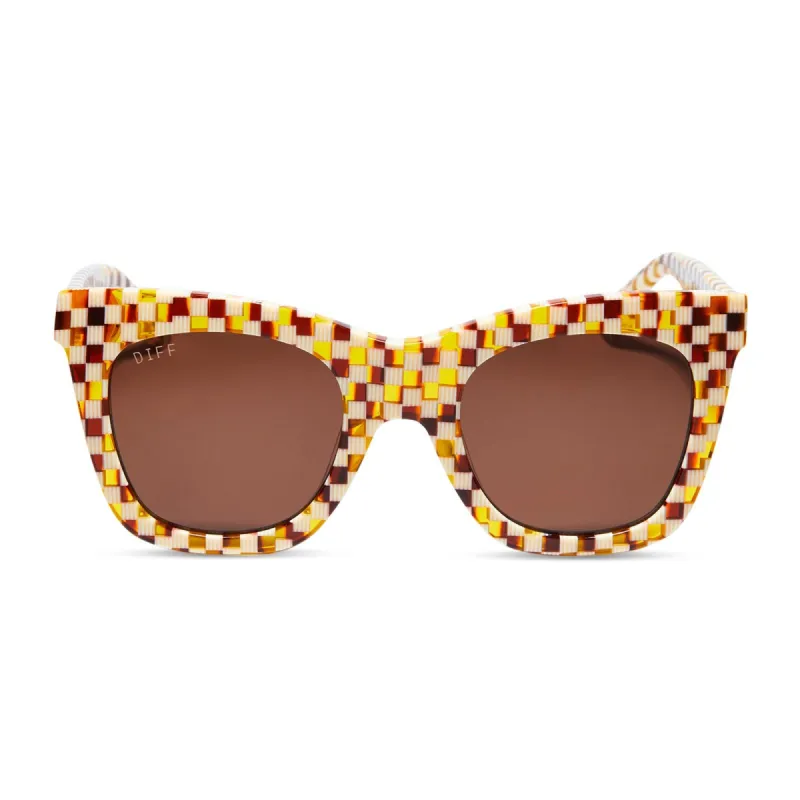 KAIA - CHESTNUT WEAVE + BROWN SUNGLASSES sold by Diff Eyewear
